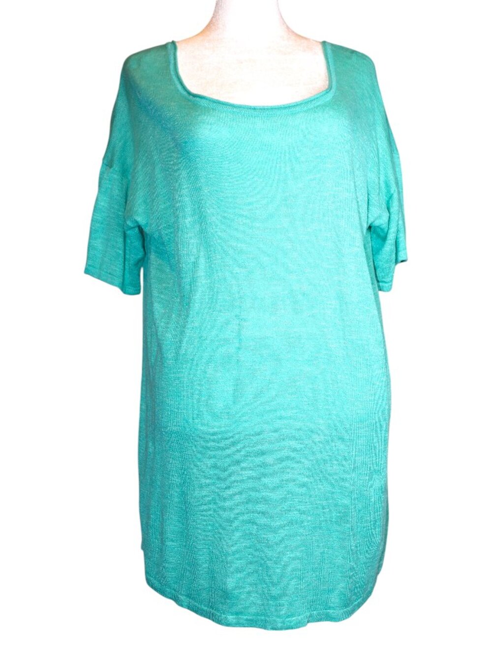 Peck & Peck Light Green Scoop Neck Short Sleeve Pullover Sweater size L GUC - Picture 2 of 6